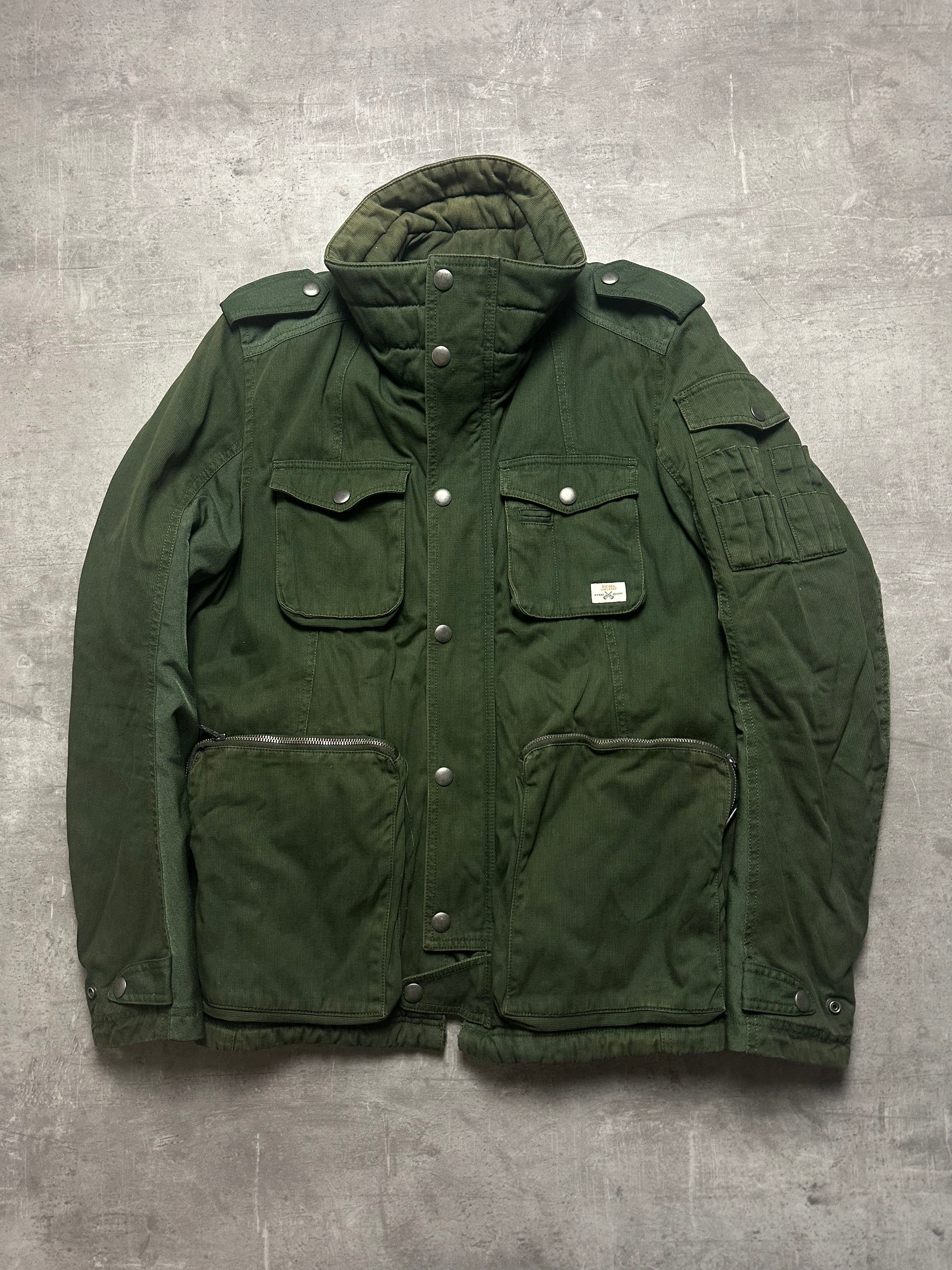 KHAKI VINTAGE DIESEL MILITARY JACKET - 2000s - L/XL