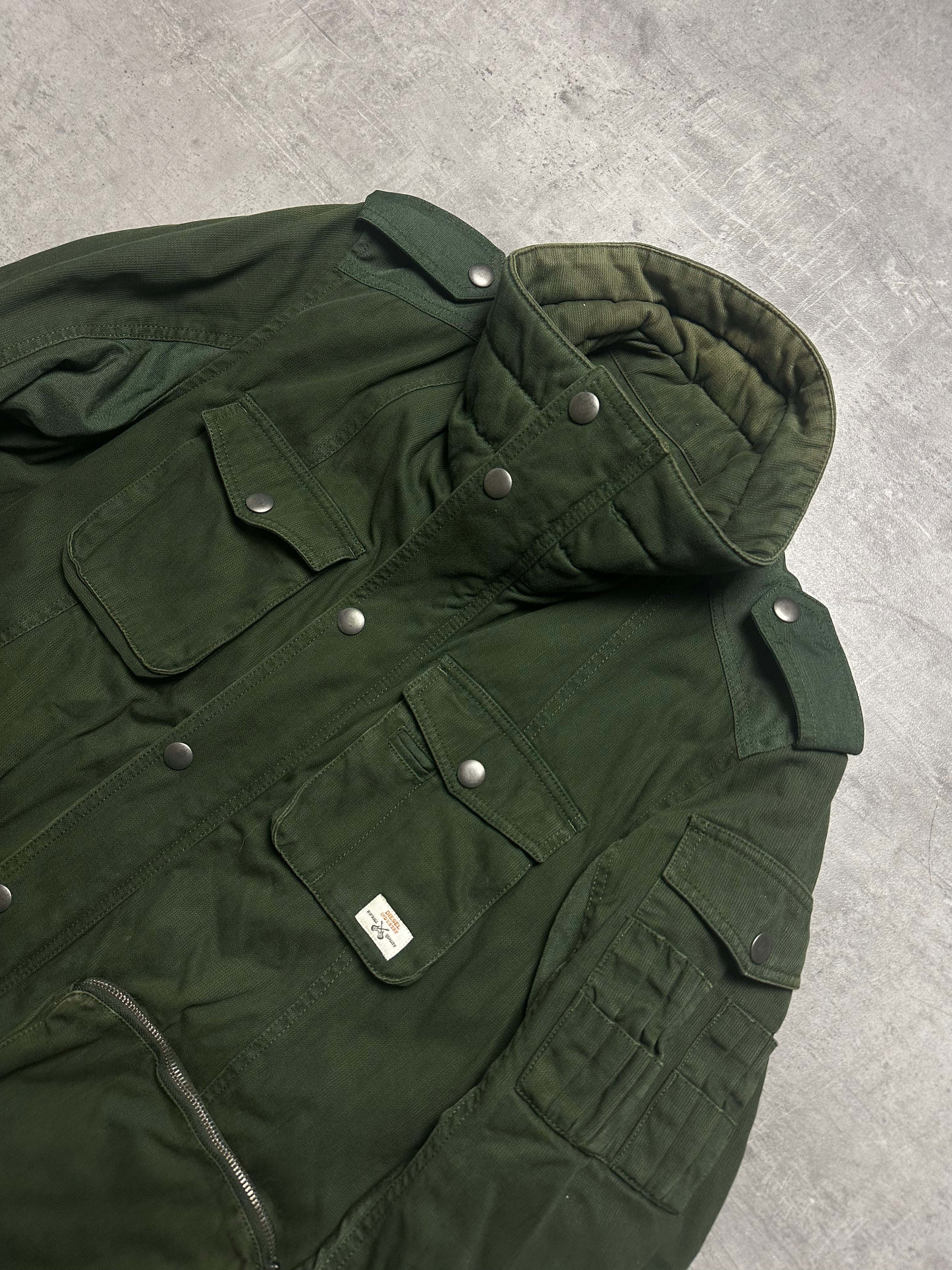 KHAKI VINTAGE DIESEL MILITARY JACKET - 2000s - L/XL