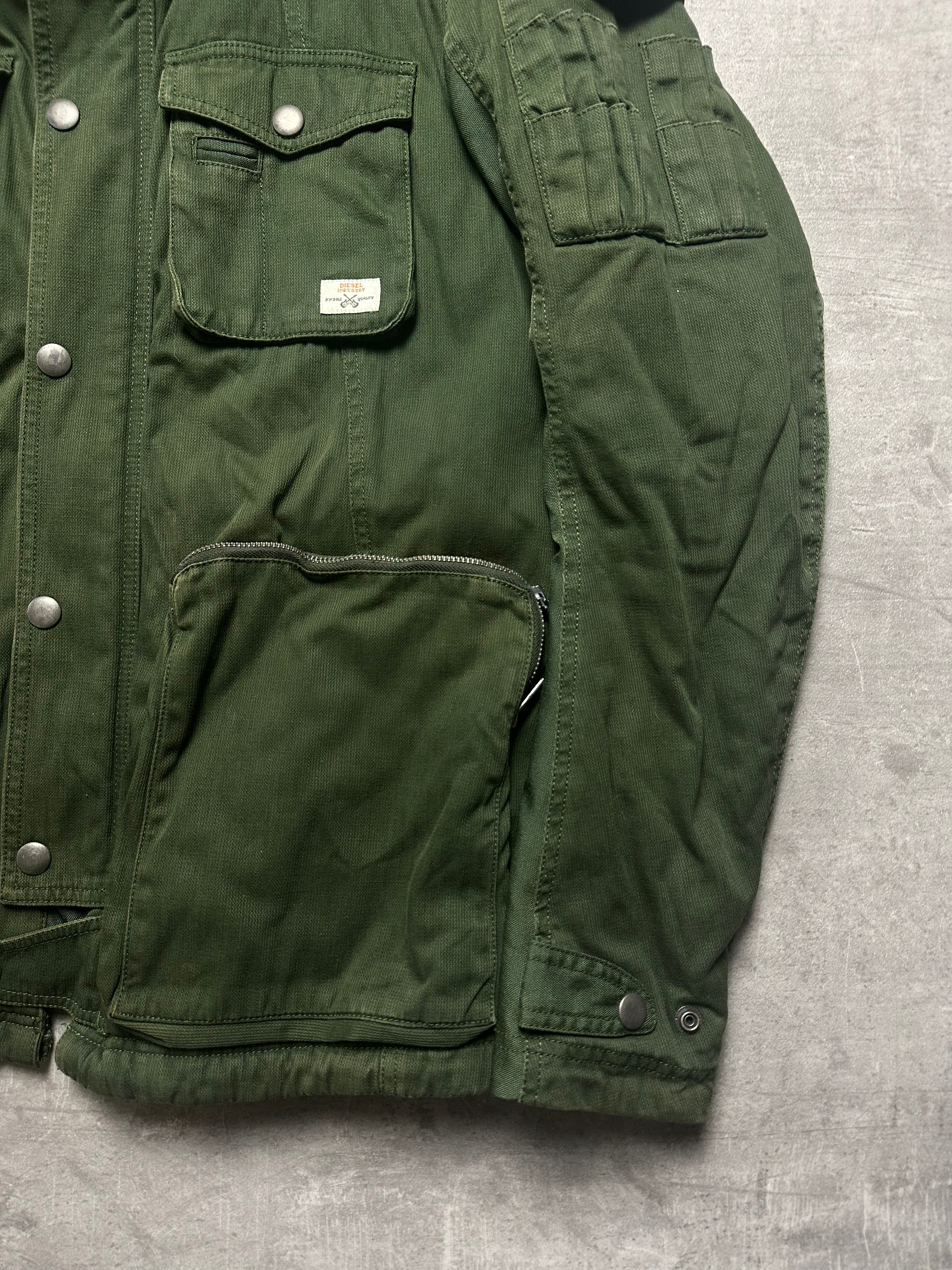 KHAKI VINTAGE DIESEL MILITARY JACKET - 2000s - L/XL
