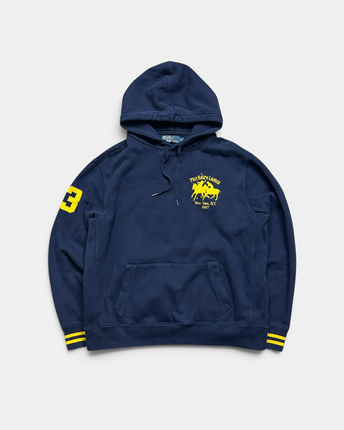NAVY/YELLOW POLO RALPH LAUREN BIG PONY CLUB HOODIE
