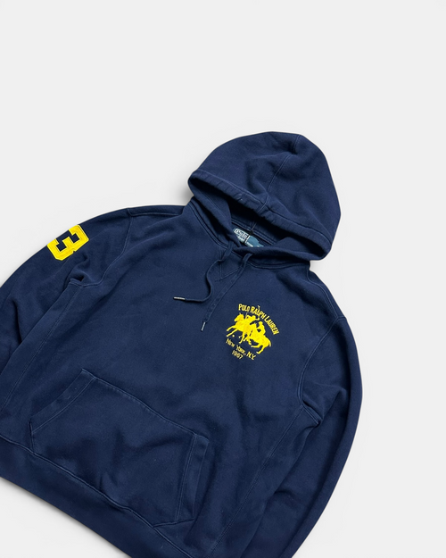 NAVY/YELLOW POLO RALPH LAUREN BIG PONY CLUB HOODIE