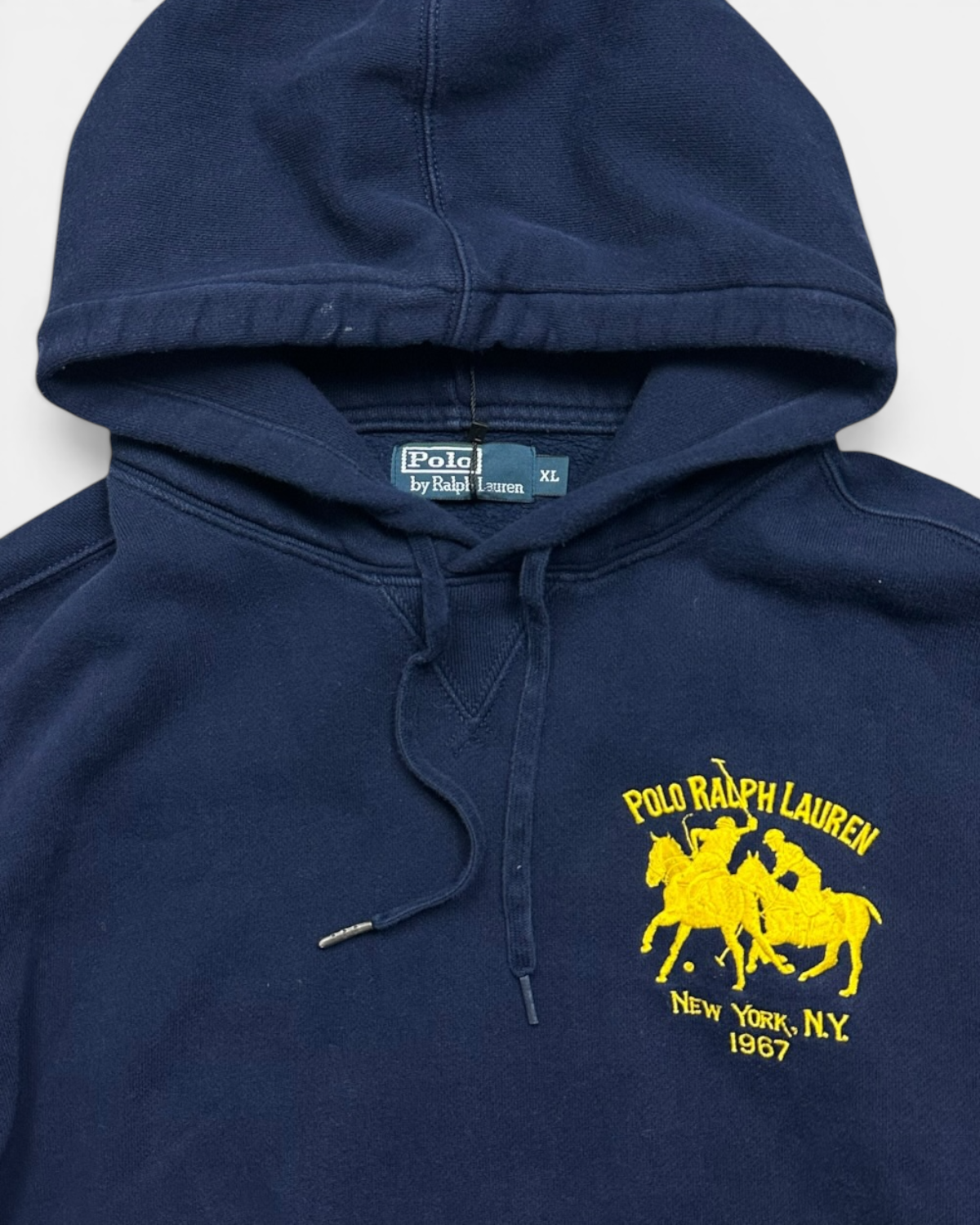 NAVY/YELLOW POLO RALPH LAUREN BIG PONY CLUB HOODIE