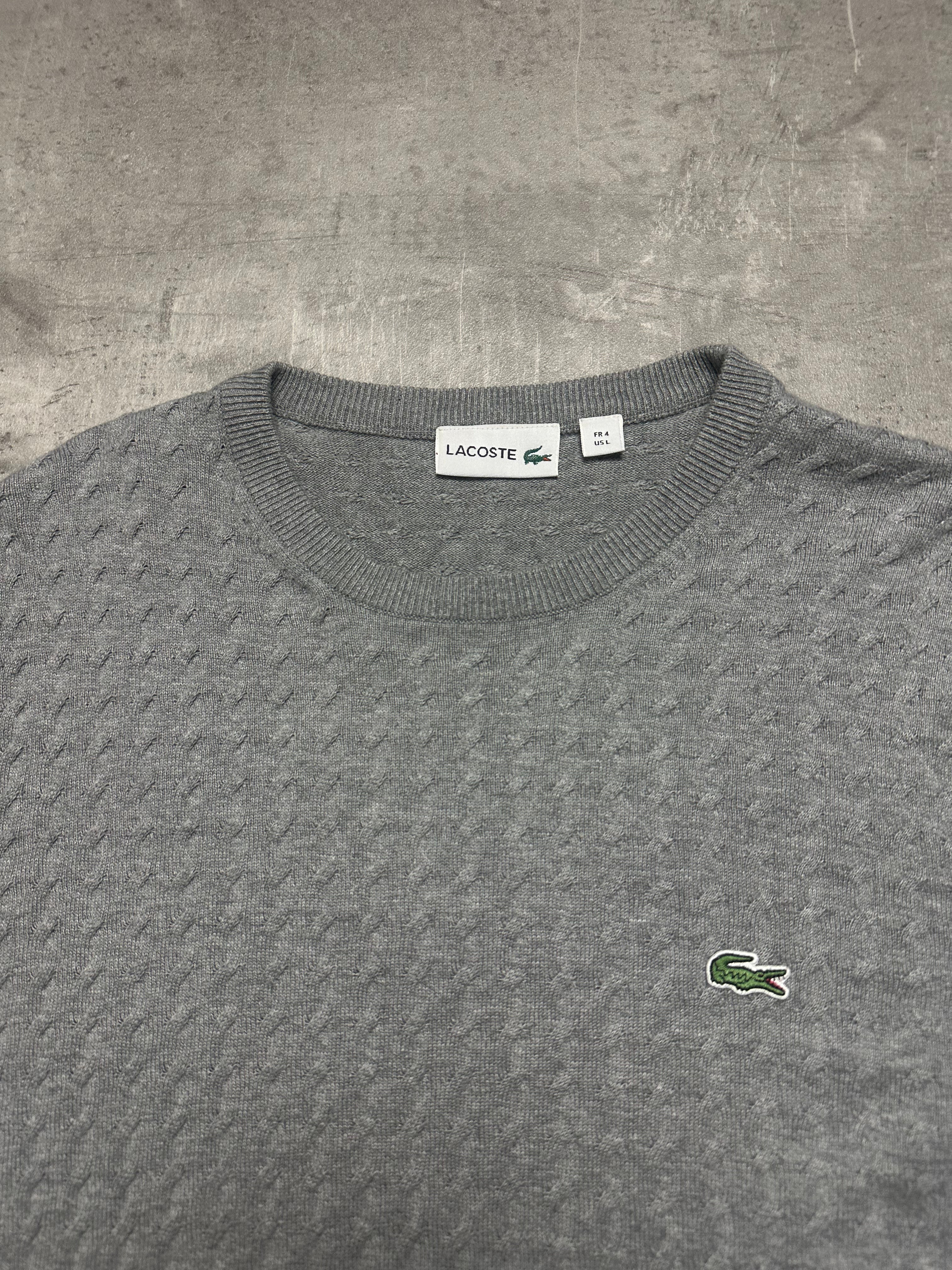 GREY LACOSTE WAFFLE KNIT - M/L
