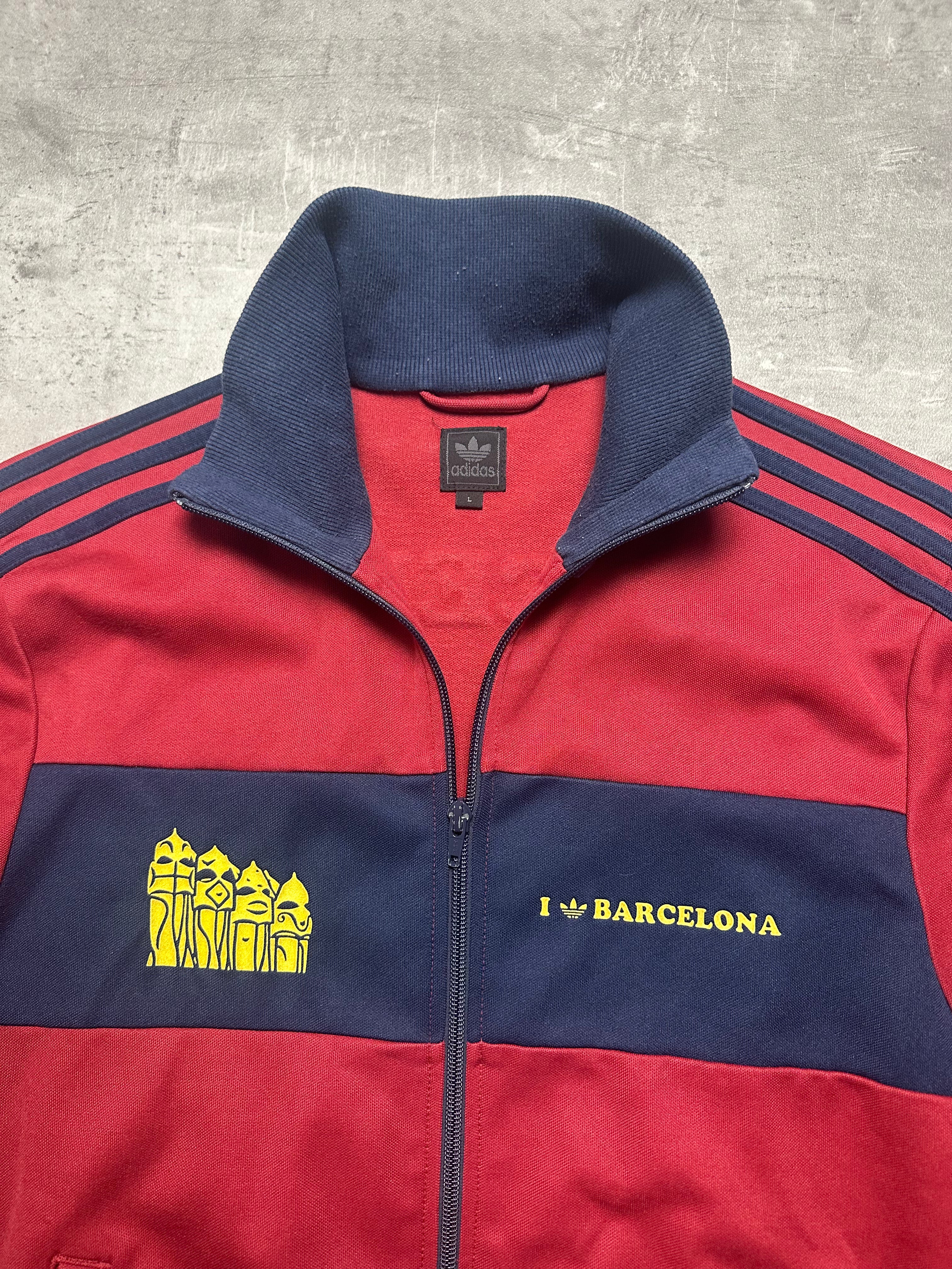 RED/NAVY VINTAGE ADIDAS RETRO BARCELONA TRACKJACKET VERY RARE - 2000s - L