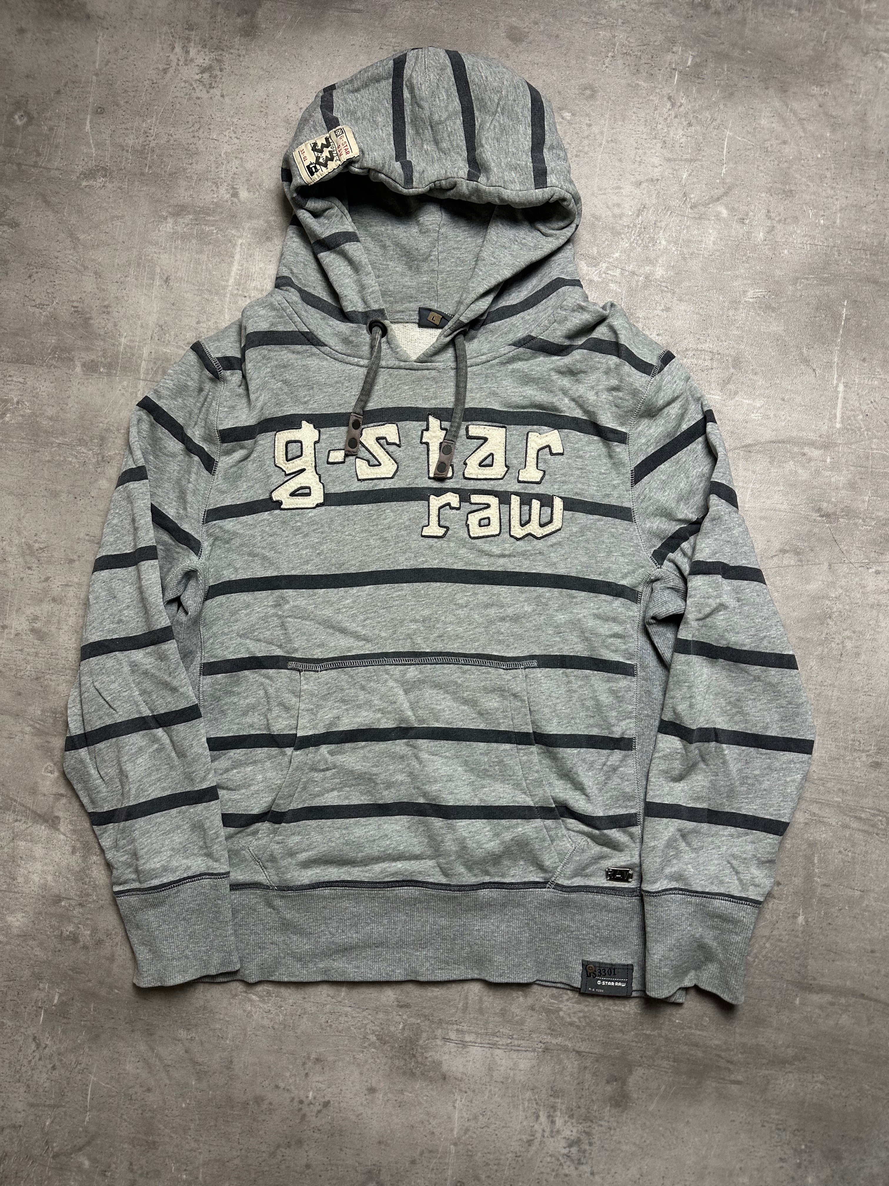GREY VINTAGE G-STAR RAW HOODIE - M/L