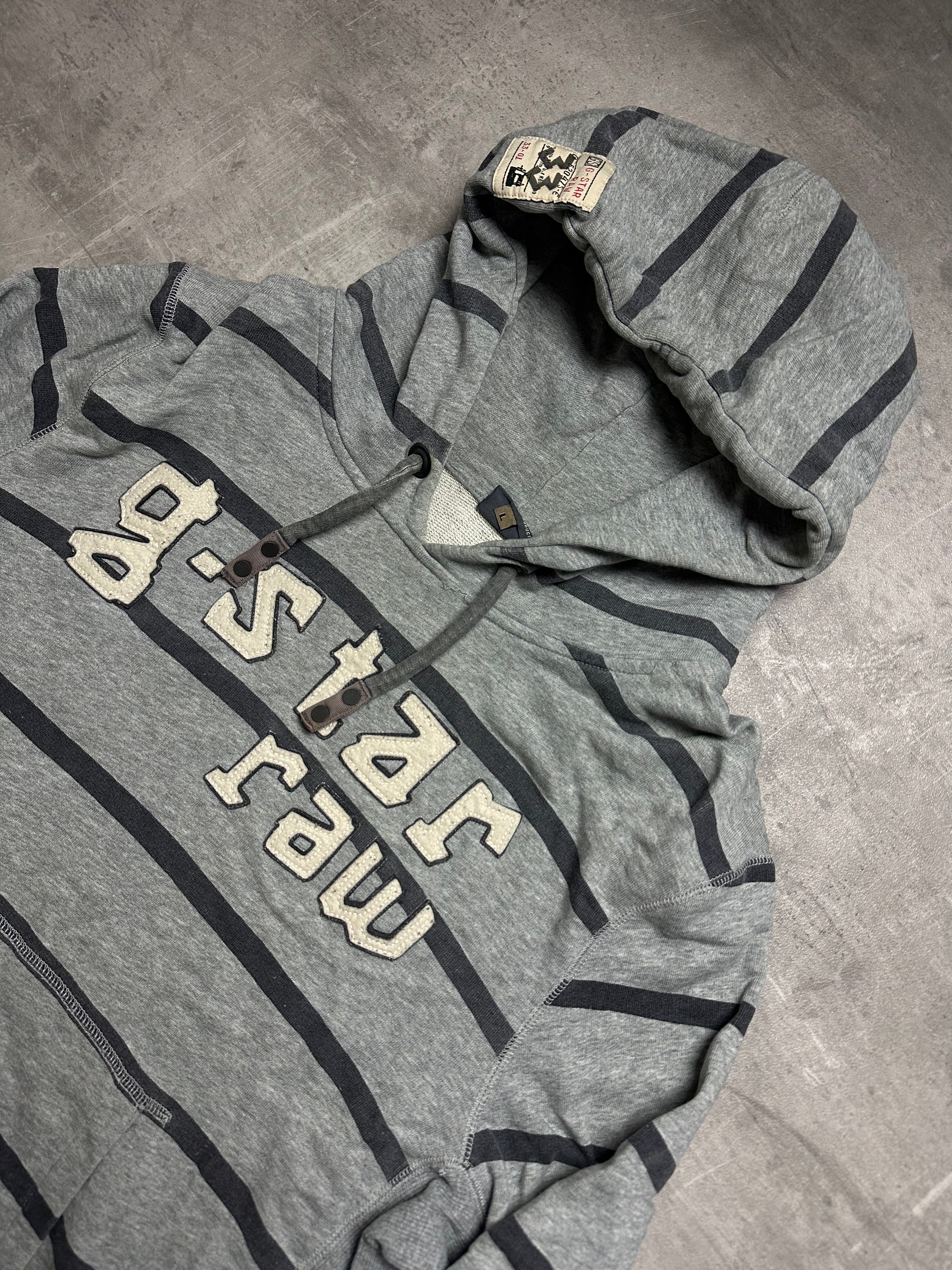 GREY VINTAGE G-STAR RAW HOODIE - M/L