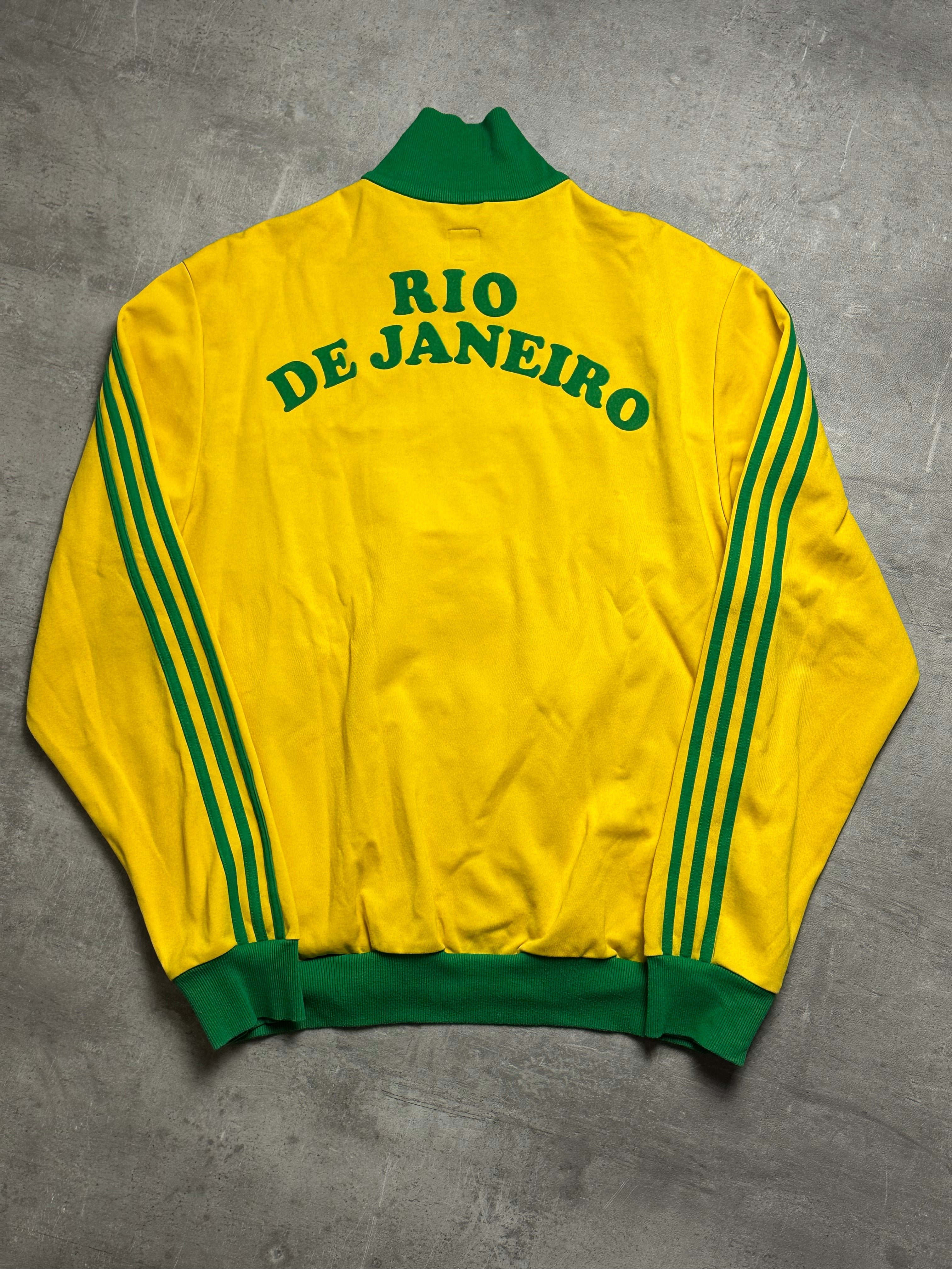 YELLOW/GREEN VINTAGE ADIDAS RIO DE JANEIRO TRACK JACKET VERY RARE - 2000s - L/XL