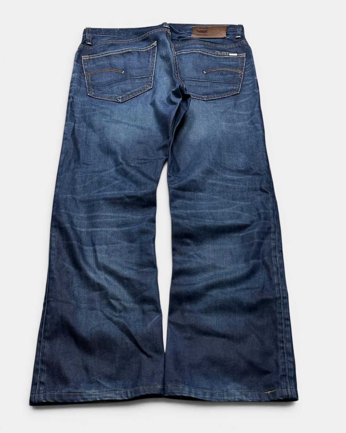 NAVY VINTAGE G-STAR RAW SELVEDGE STRAIGHT BOOTCUT DENIM JEANS