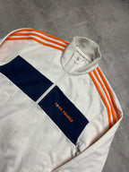 WHITE/ORANGE VINTAGE ADIDAS ST. TROPEZ TRACK JACKET RARE - 2000s - M/L