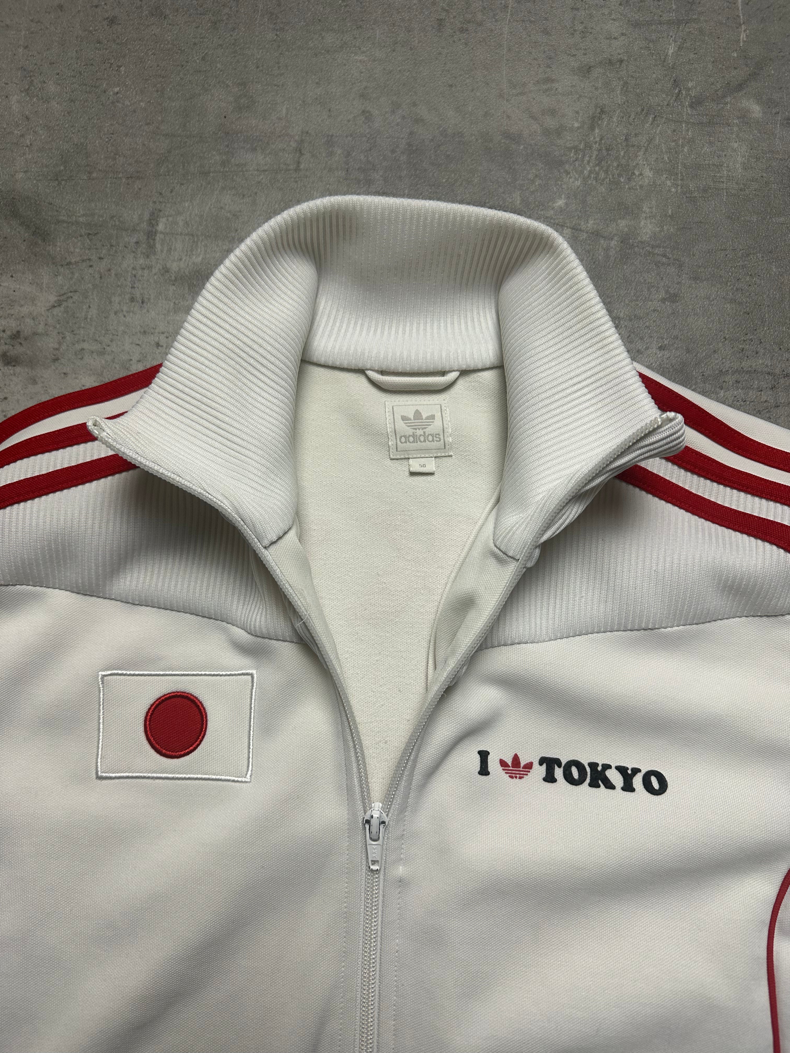 WHITE/RED VINTAGE ADIDAS I LOVE TOKYO TRACKJACKET VERY RARE - 2000s - M/L