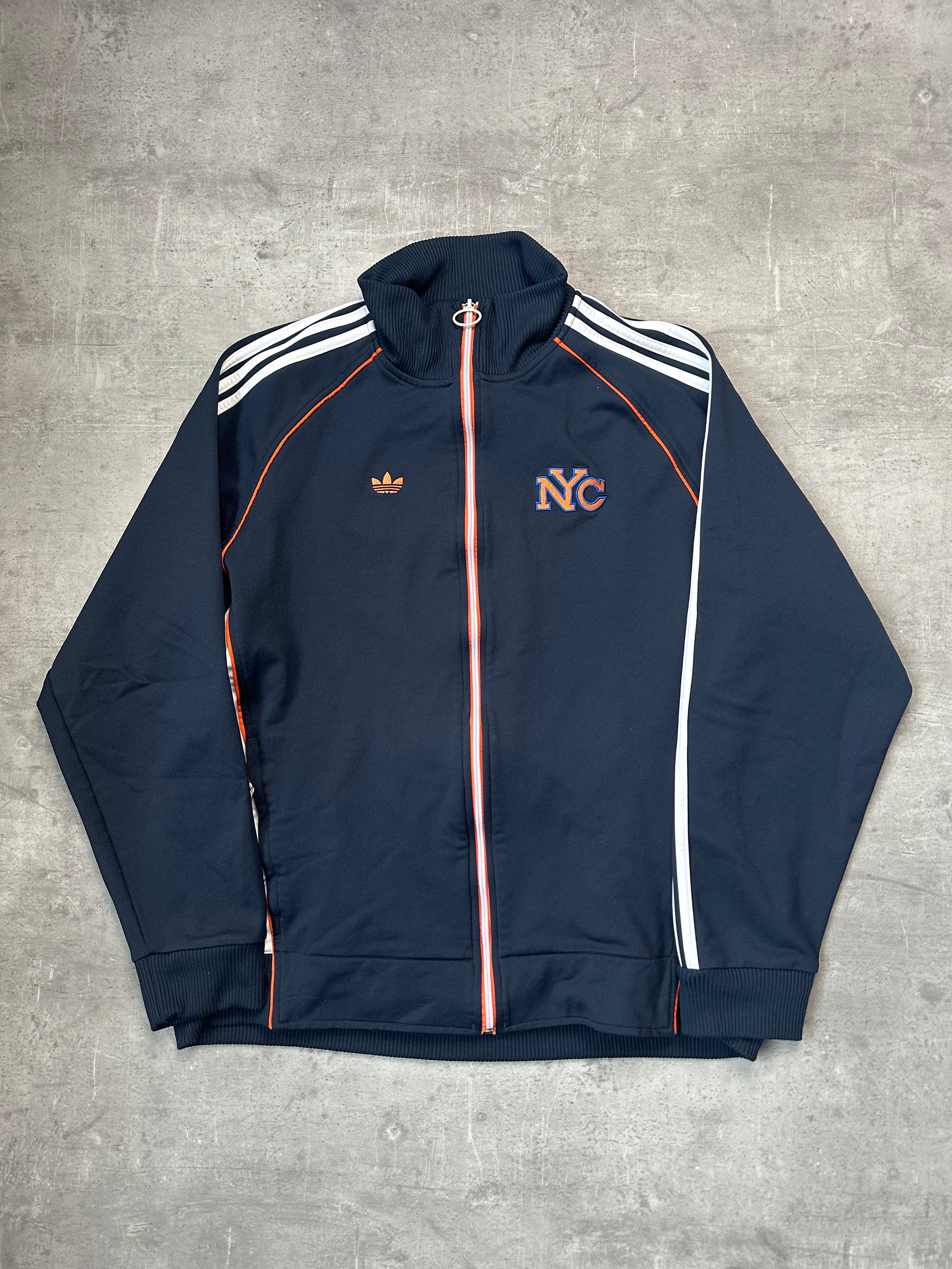 NAVY/ORANGE VINTAGE ADIDAS NEW YORK TRACK JACKET VERY RARE - 2000s - L/XL