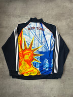 NAVY/ORANGE VINTAGE ADIDAS NEW YORK TRACKJACKET VERY RARE - 2000s - L/XL