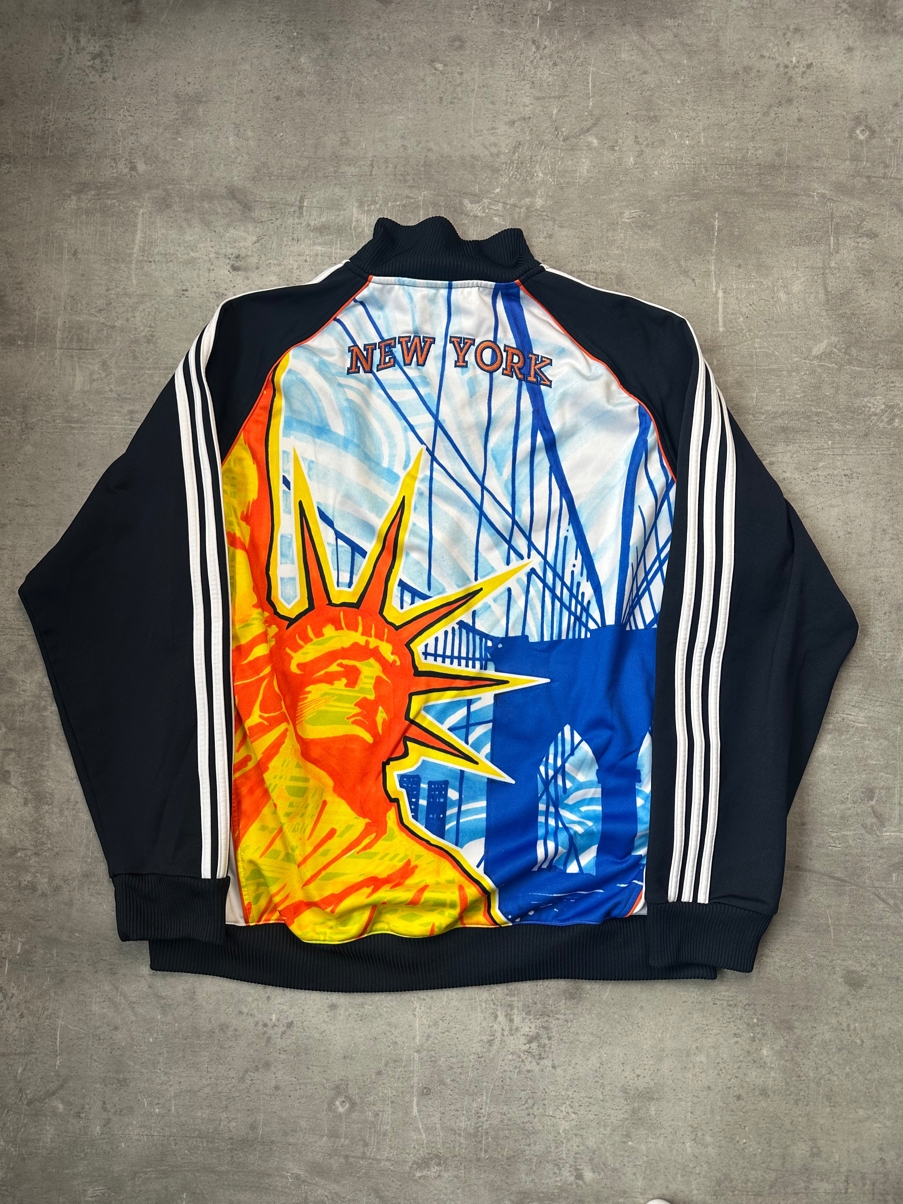 NAVY/ORANGE VINTAGE ADIDAS NEW YORK TRACK JACKET VERY RARE - 2000s - L/XL