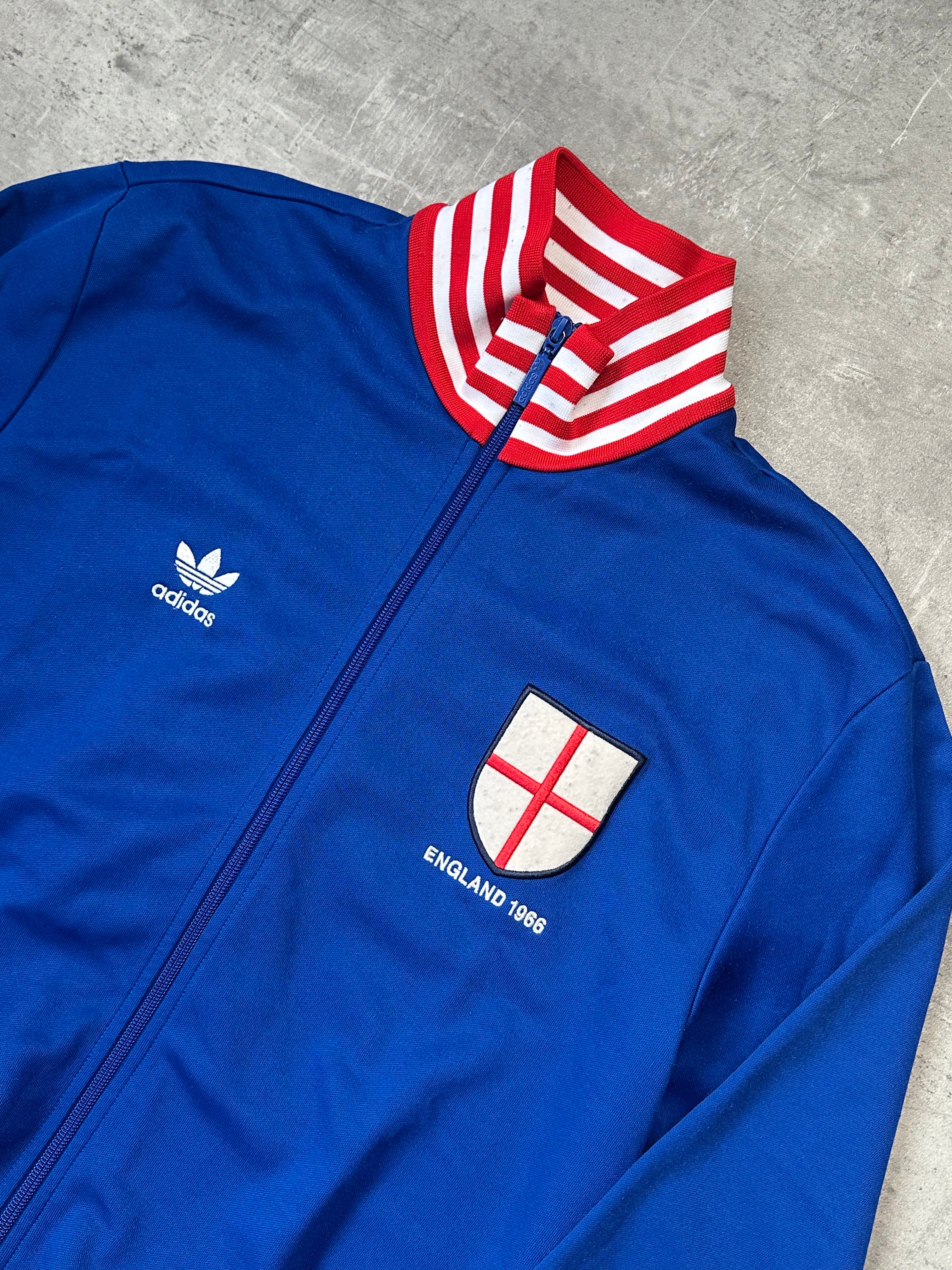 BLUE/RED VINTAGE ADIDAS ENGLAND TRACK JACKET RARE - 2000s - L