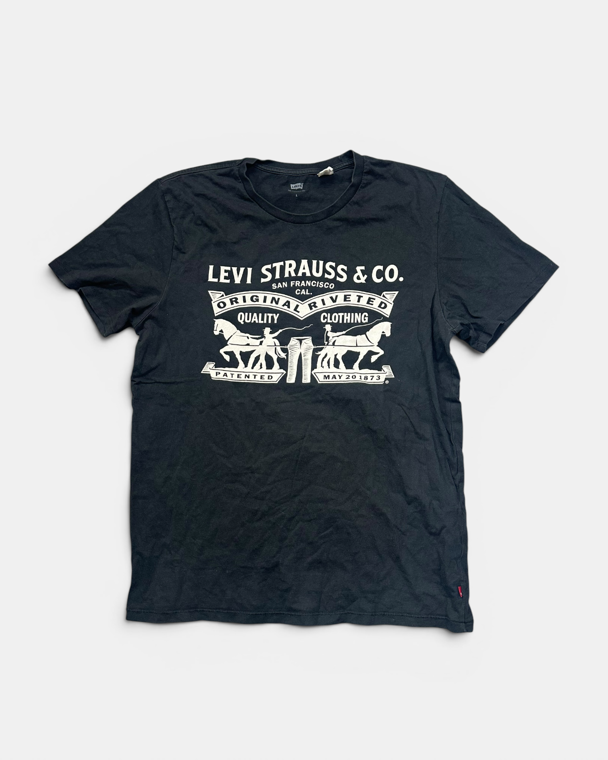BLACK VINTAGE LEVIS JEANS RARE T-SHIRT TOP