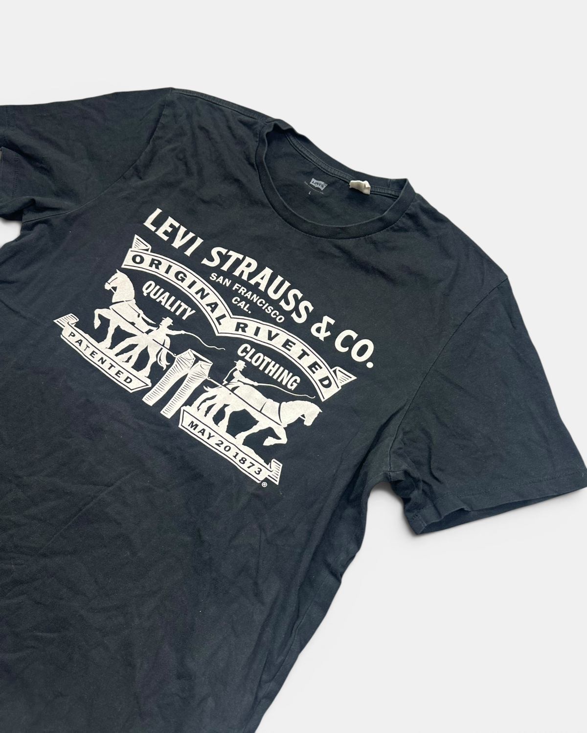 BLACK VINTAGE LEVIS JEANS RARE T-SHIRT TOP