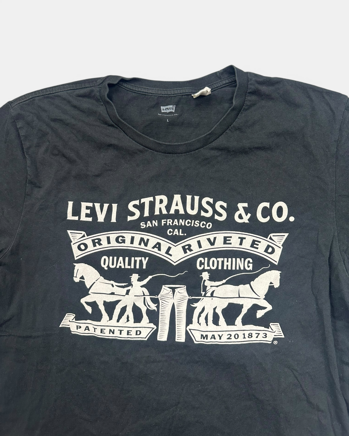 BLACK VINTAGE LEVIS JEANS RARE T-SHIRT TOP