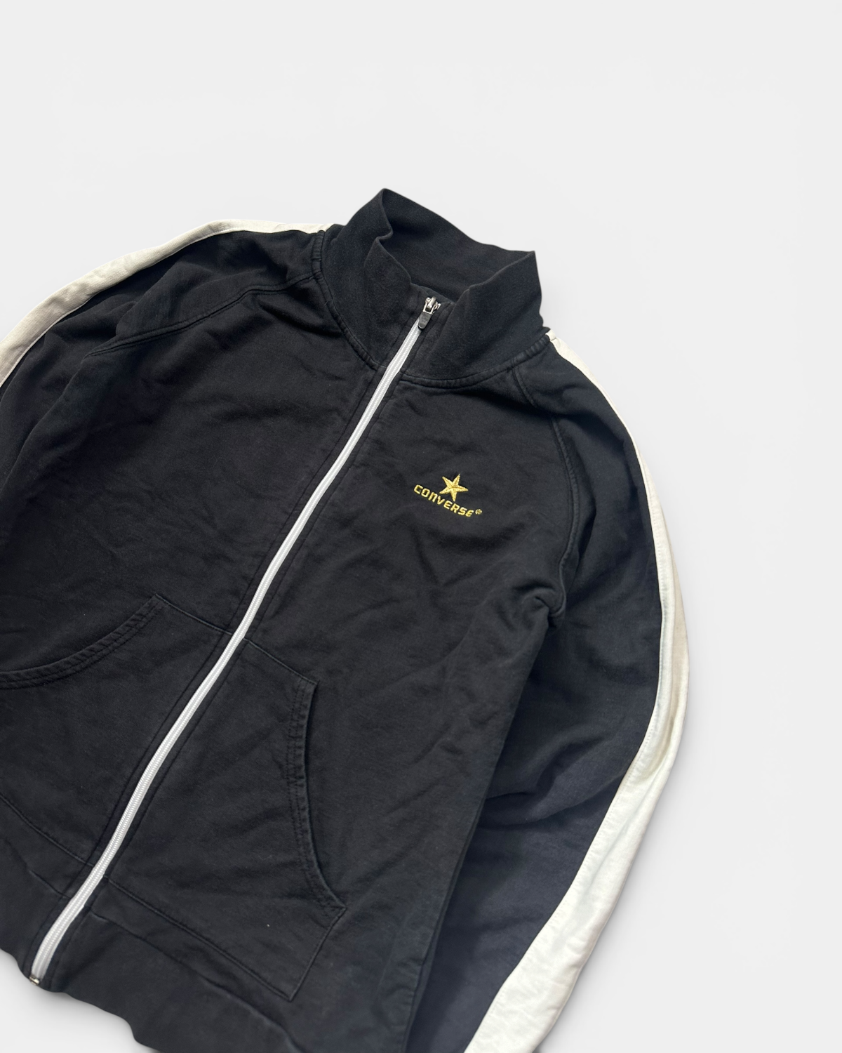 BLACK/WHITE VINTAGE CONVERSE RARE ZIP TRACKJACKET (W)