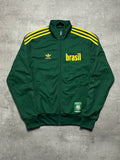 GREEN/YELLOW VINTAGE ADIDAS BRASIL TRACKJACKET VERY RARE - 2000s - S/M