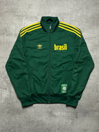GREEN/YELLOW VINTAGE ADIDAS BRASIL TRACKJACKET VERY RARE - 2000s - S/M