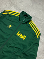 GREEN/YELLOW VINTAGE ADIDAS BRASIL TRACKJACKET VERY RARE - 2000s - S/M