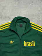 GREEN/YELLOW VINTAGE ADIDAS BRASIL TRACKJACKET VERY RARE - 2000s - S/M