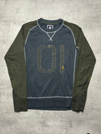 KHAKI VINTAGE G-STAR RAW KNIT PULLOVER RARE - 2000s - M/L
