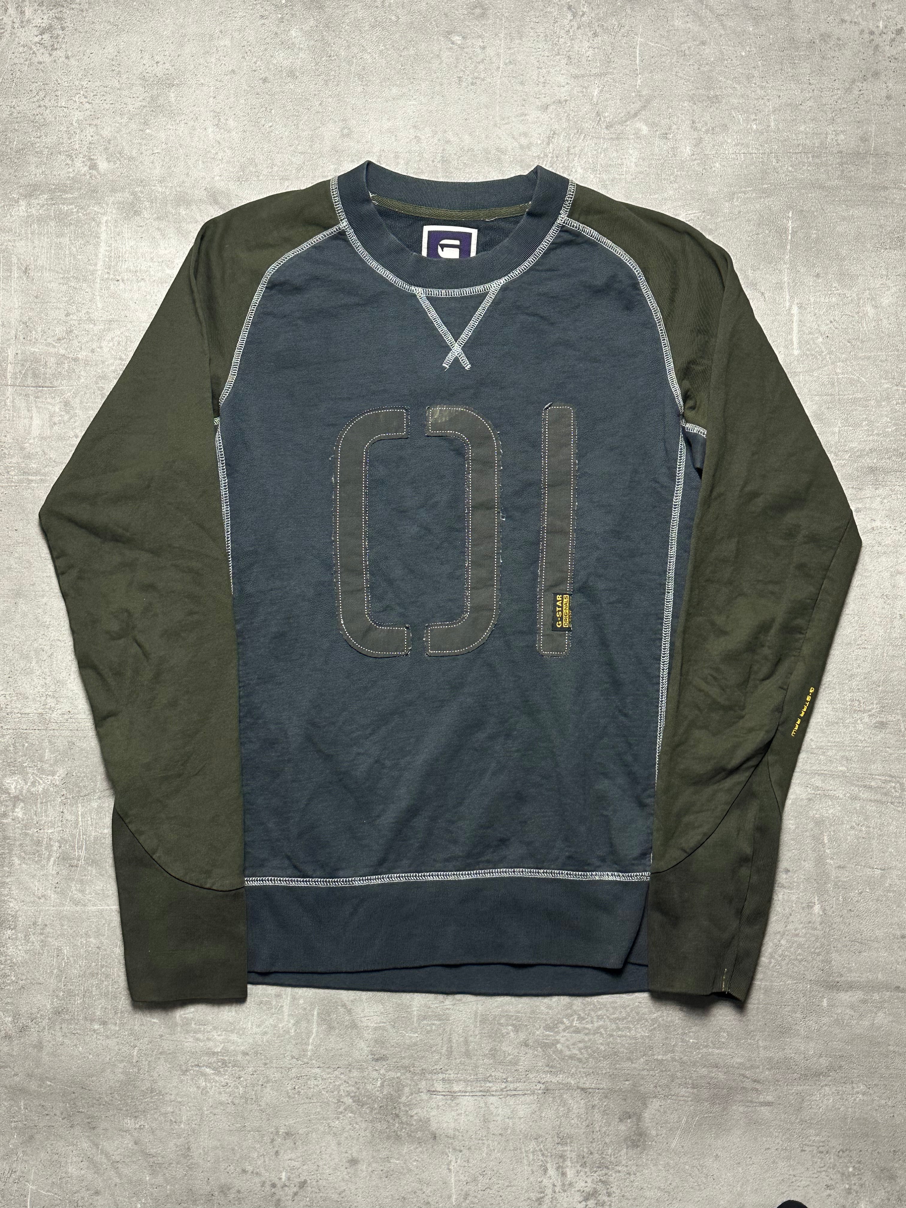 KHAKI VINTAGE G-STAR RAW KNIT PULLOVER RARE - 2000s - M/L