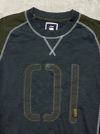 KHAKI VINTAGE G-STAR RAW KNIT PULLOVER RARE - 2000s - M/L