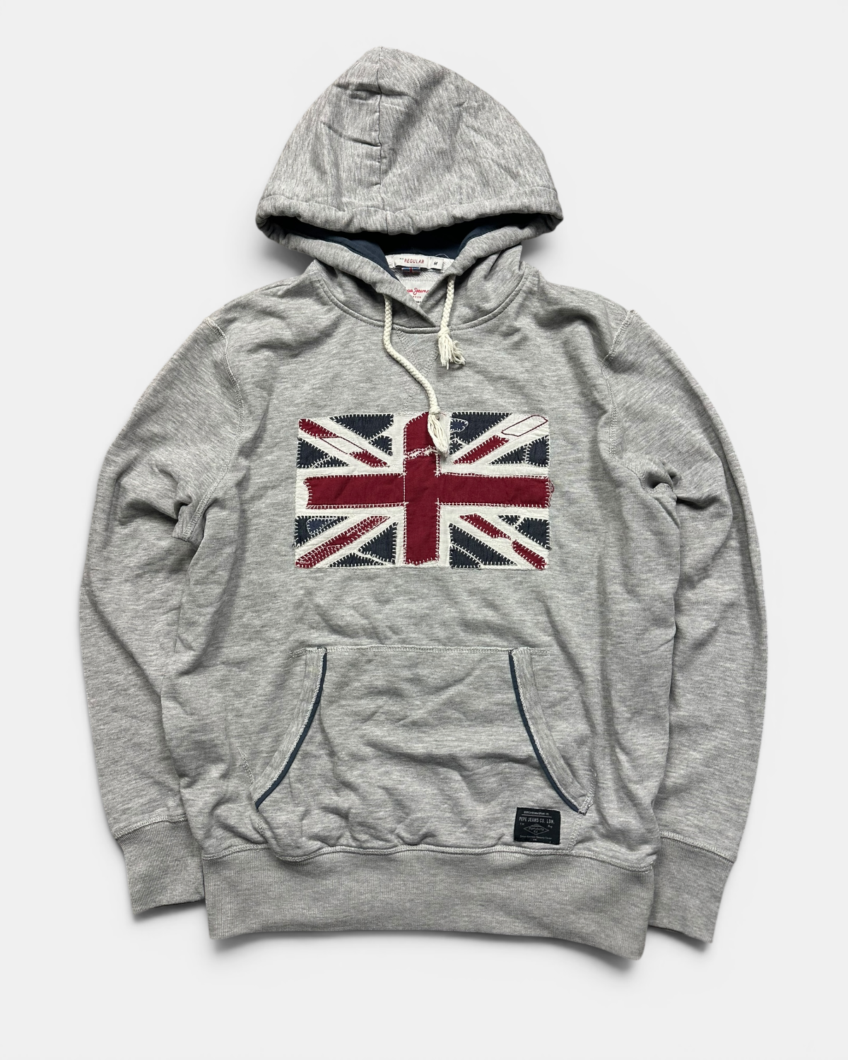 GREY/RED VINTAGE PEPE JEANS UK RARE HOODIE