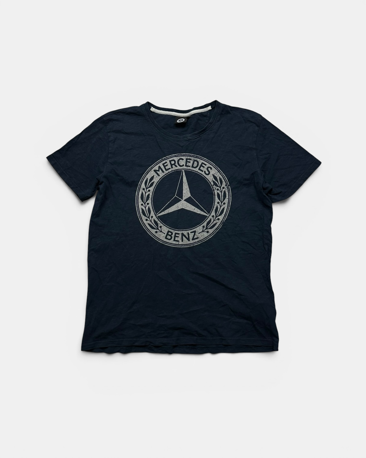 NAVY VINTAGE MERCEDES BENZ PRINT T-SHIRT