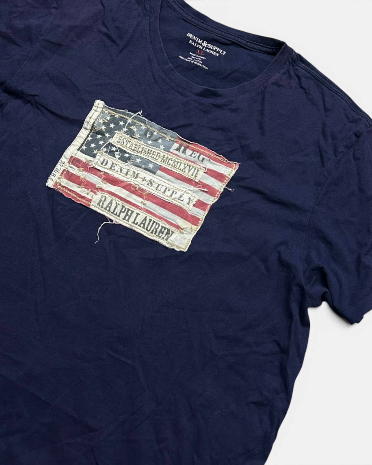 NAVY VINTAGE RALPH LAUREN DENIM & SUPPLY USA T-SHIRT
