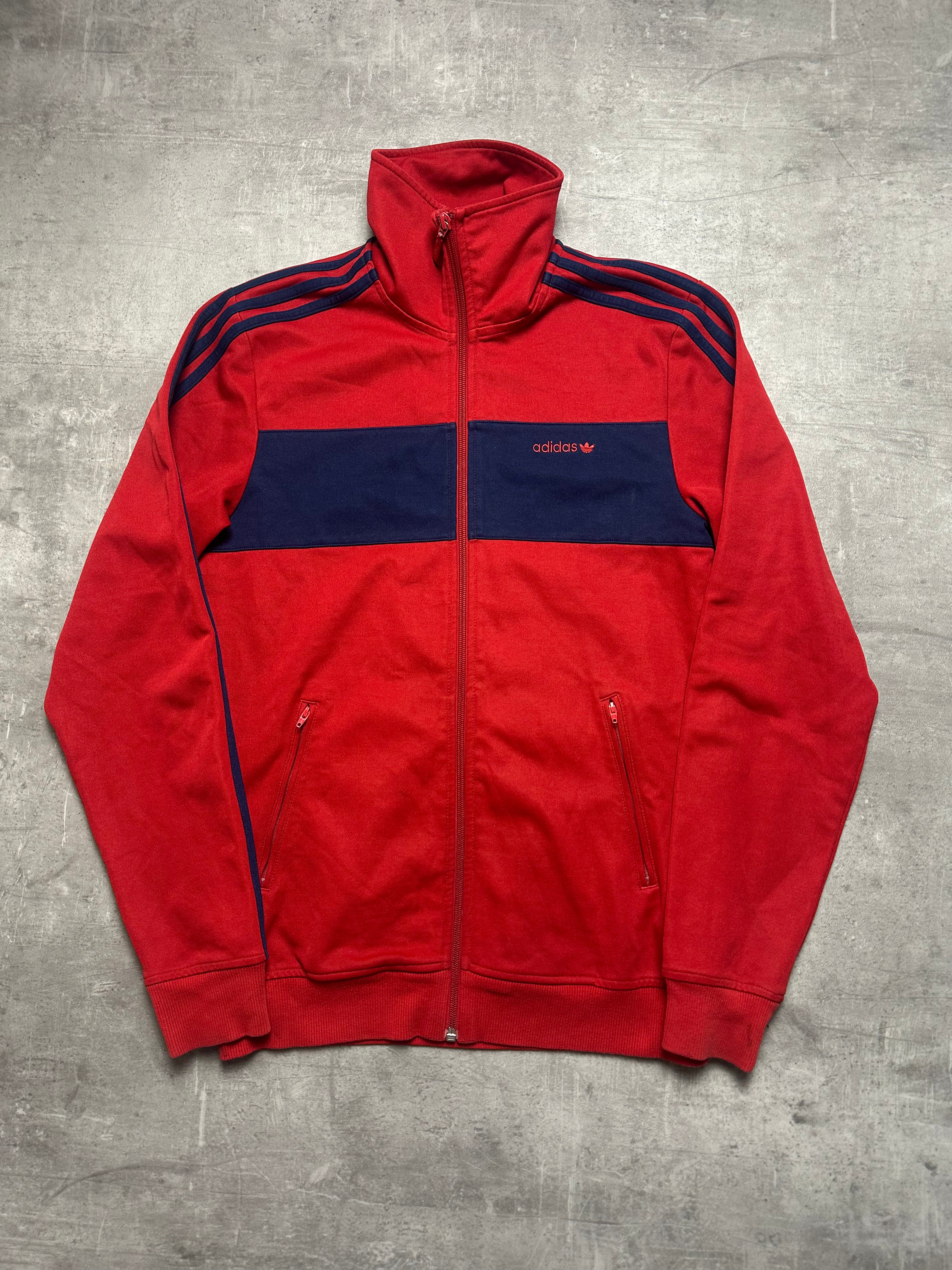 RED/NAVY VINTAGE ADIDAS TRACK JACKET - 2000s - M/L