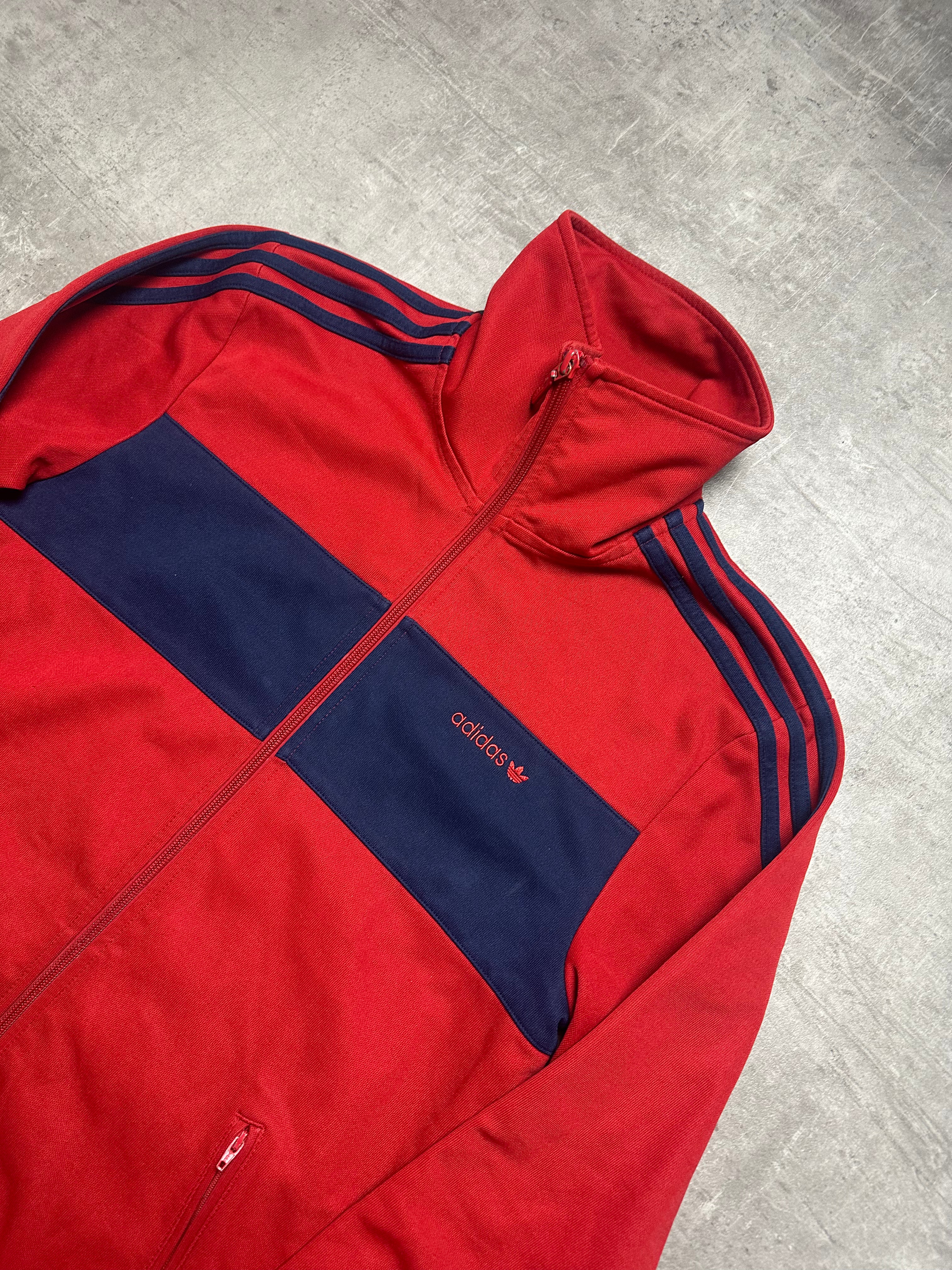 RED/NAVY VINTAGE ADIDAS TRACK JACKET - 2000s - M/L