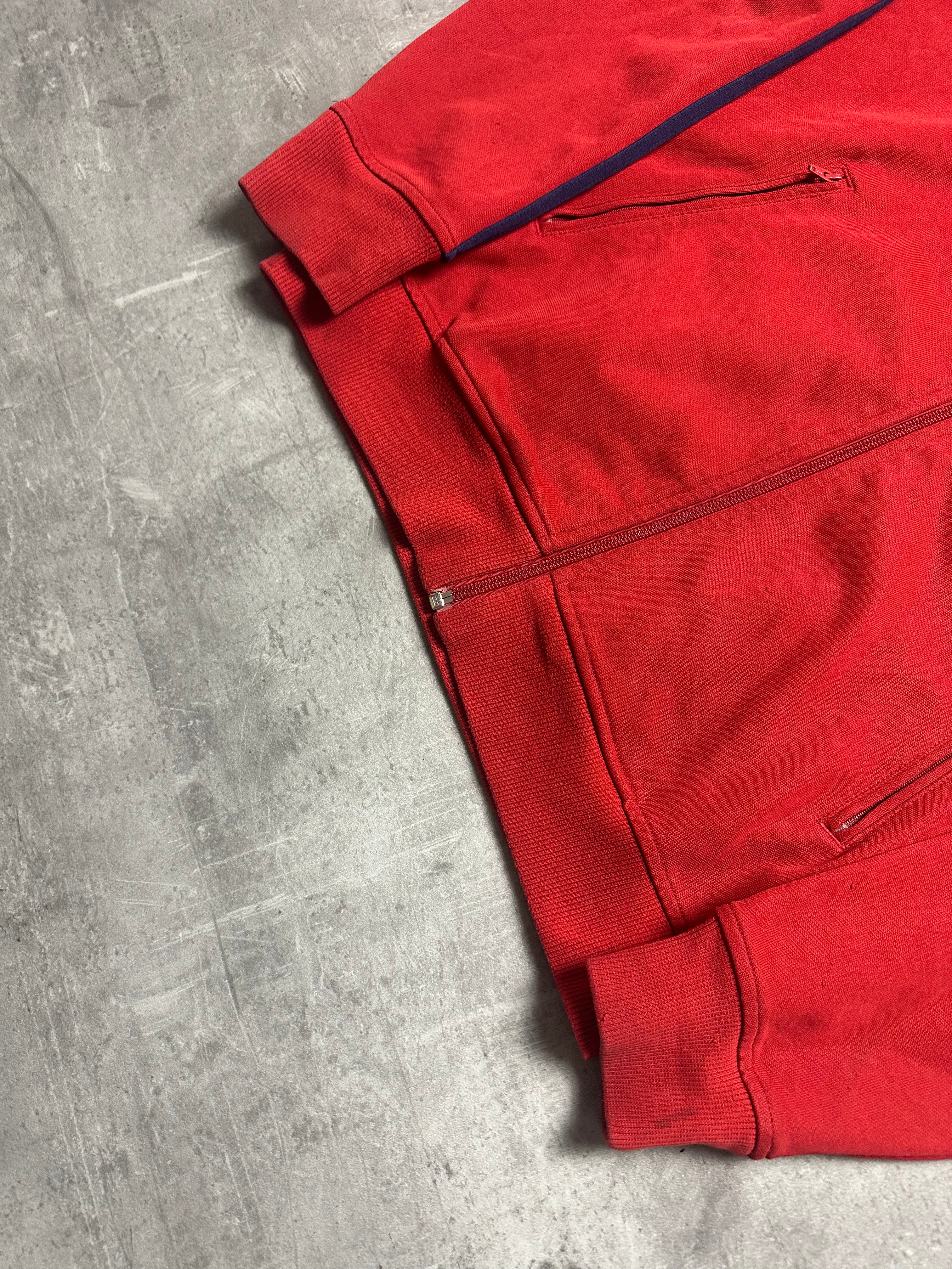 RED/NAVY VINTAGE ADIDAS TRACK JACKET - 2000s - M/L