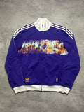 PURPLE/WHITE VINTAGE ADIDAS LOS ANGELES TRACK JACKET VERY RARE - 2000s - L/XL