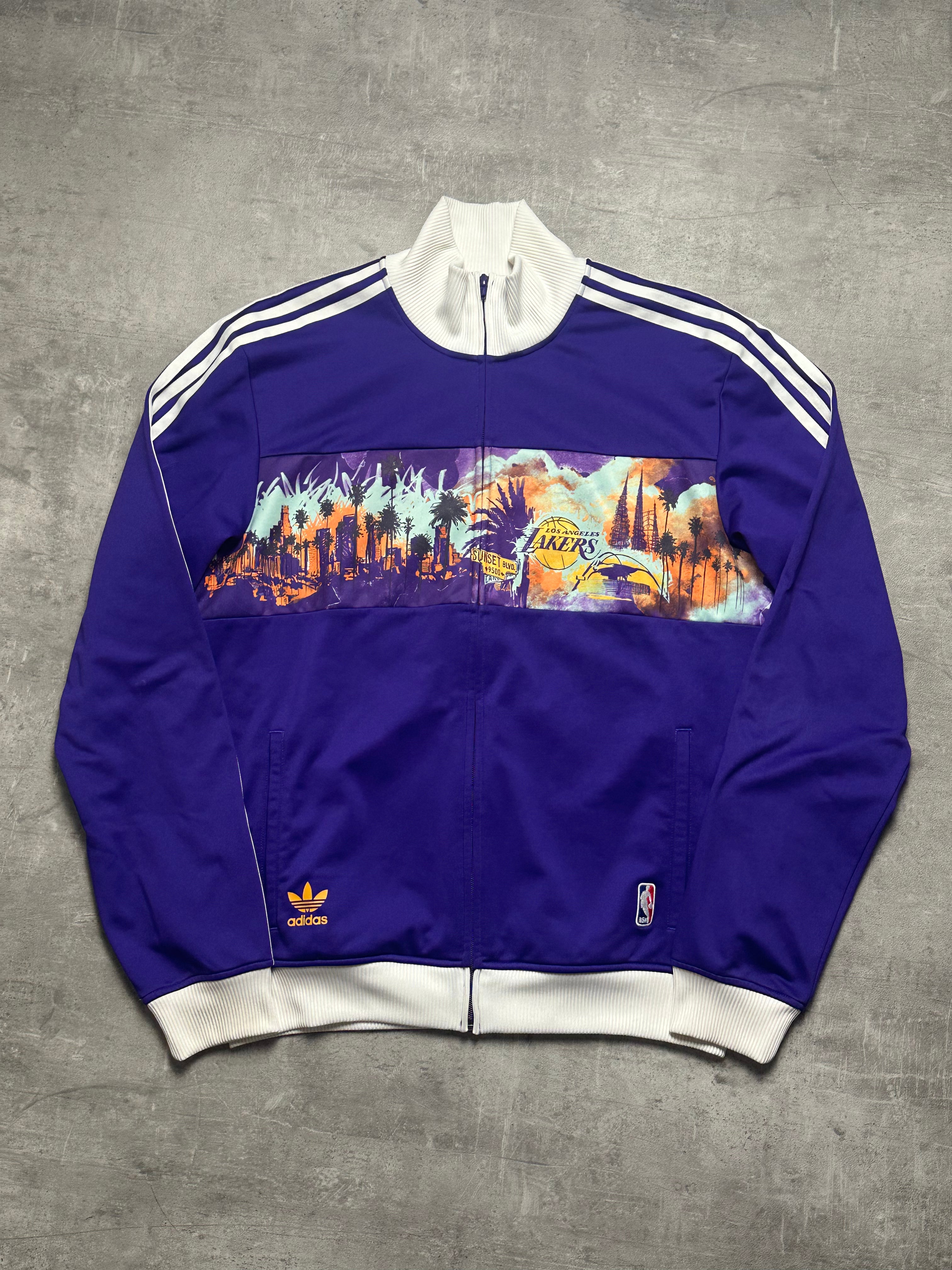 PURPLE/WHITE VINTAGE ADIDAS LOS ANGELES TRACKJACKET VERY RARE - 2000s - L/XL