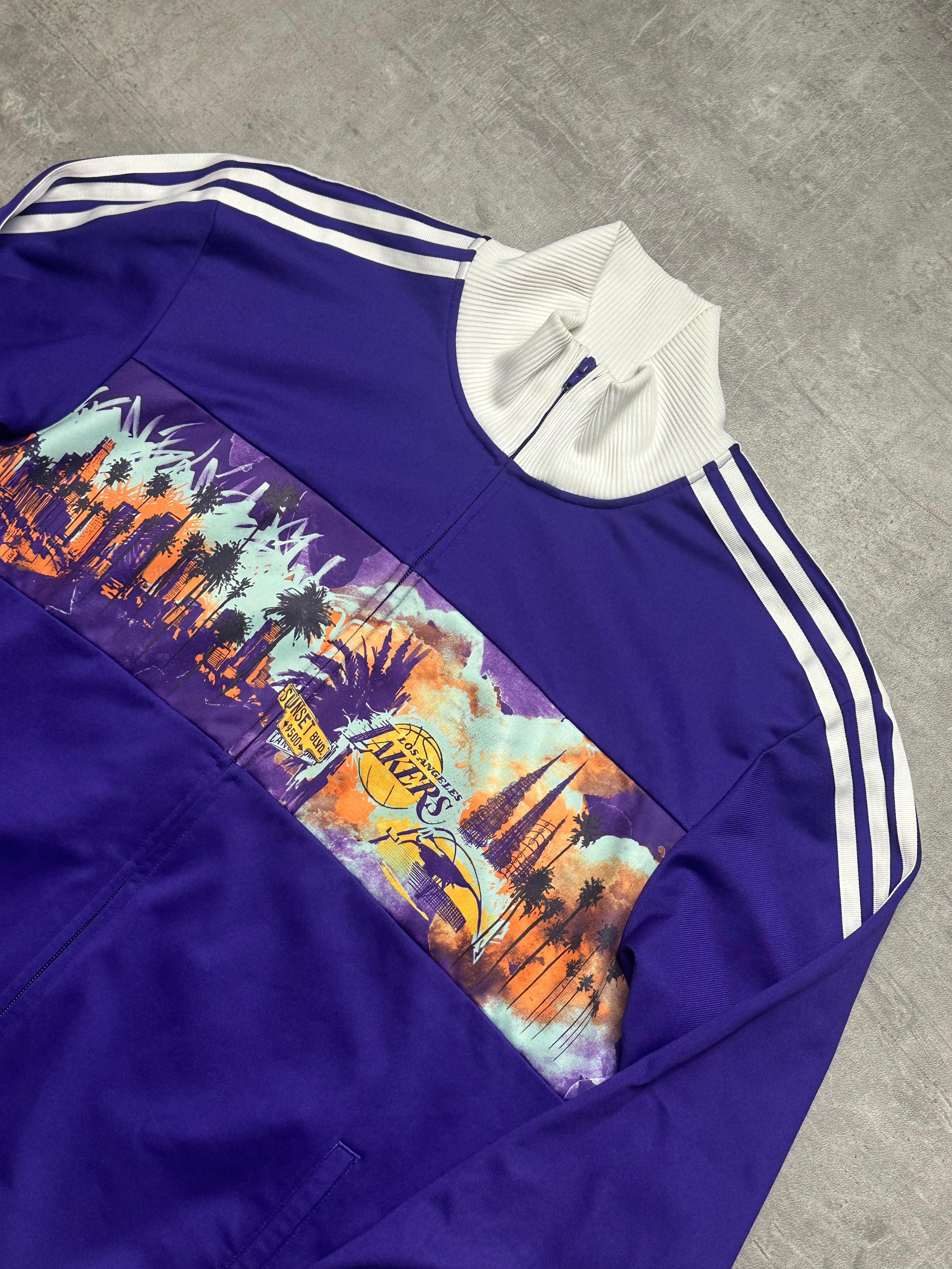 PURPLE/WHITE VINTAGE ADIDAS LOS ANGELES TRACKJACKET VERY RARE - 2000s - L/XL