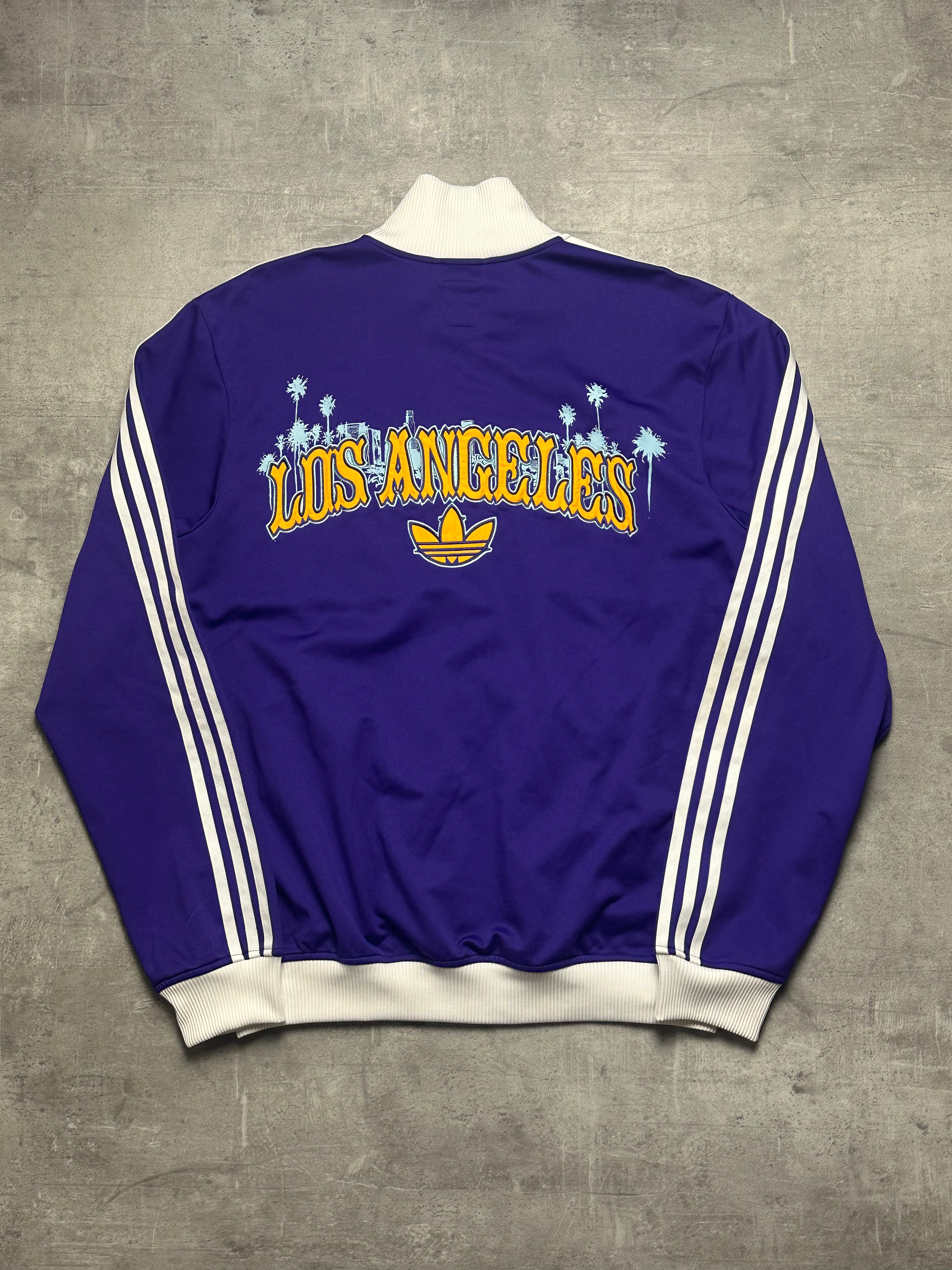 PURPLE/WHITE VINTAGE ADIDAS LOS ANGELES TRACKJACKET VERY RARE - 2000s - L/XL