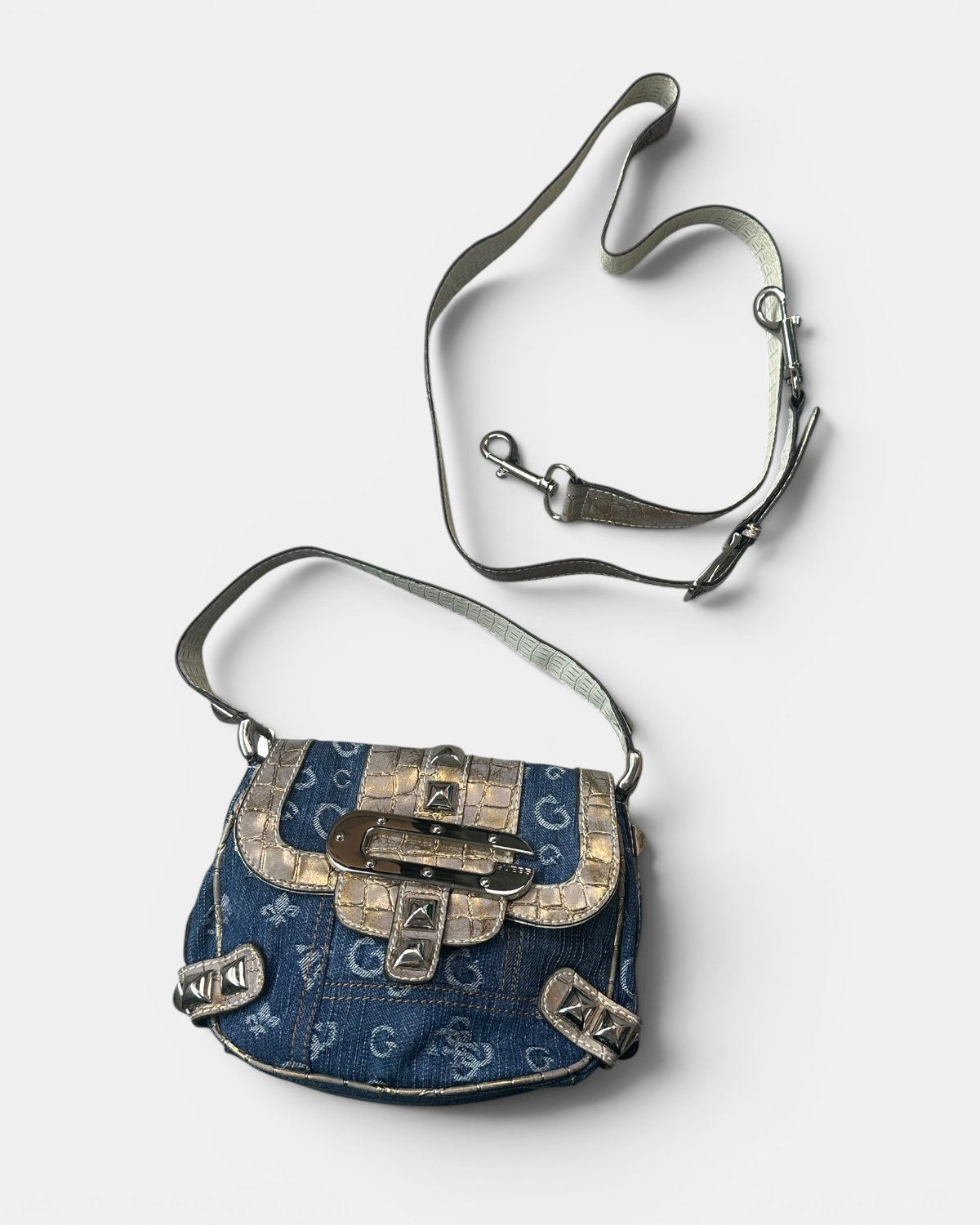 VINTAGE GUESS DENIM RARE SHOULDER BAG Y2K
