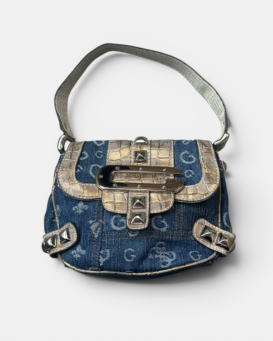 VINTAGE GUESS DENIM RARE SHOULDER BAG Y2K