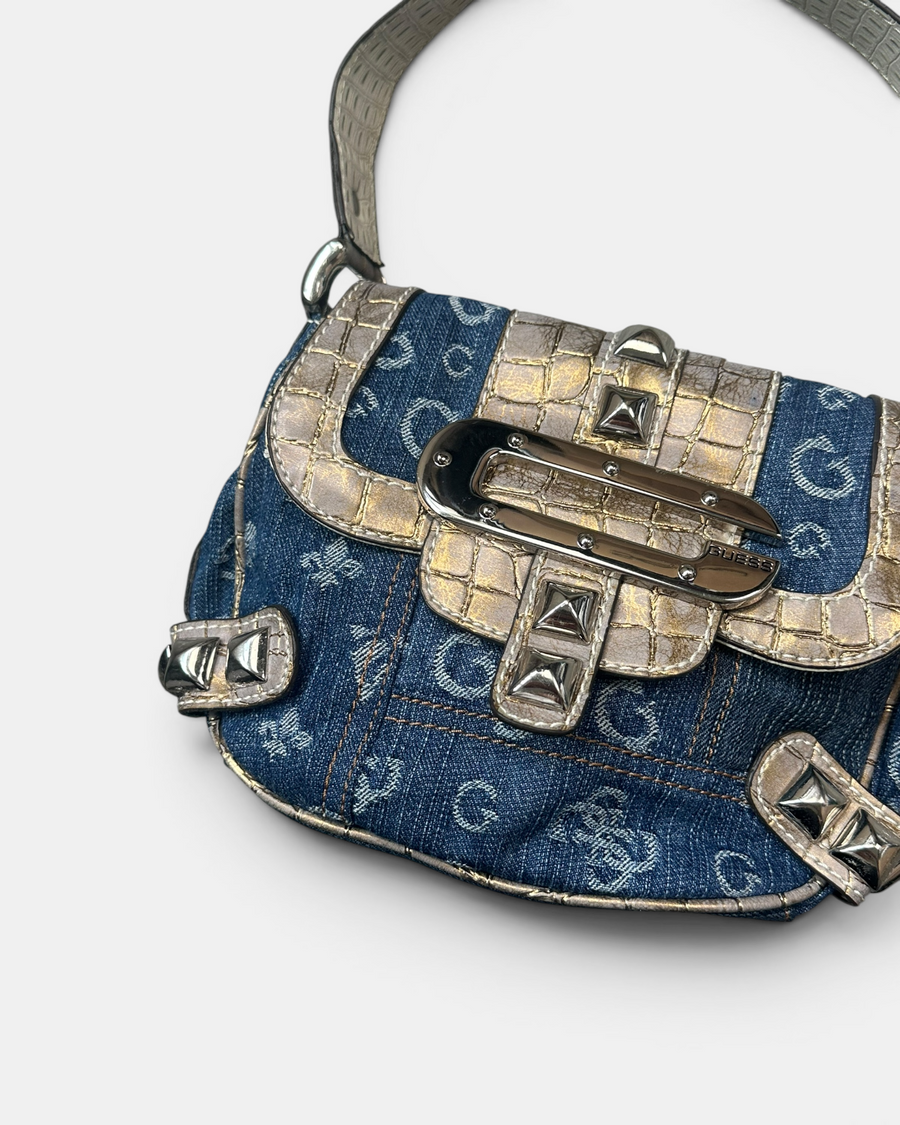 VINTAGE GUESS DENIM RARE SHOULDER BAG Y2K