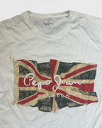 WHITE VINTAGE PEPE JEANS UK RARE T-SHIRT