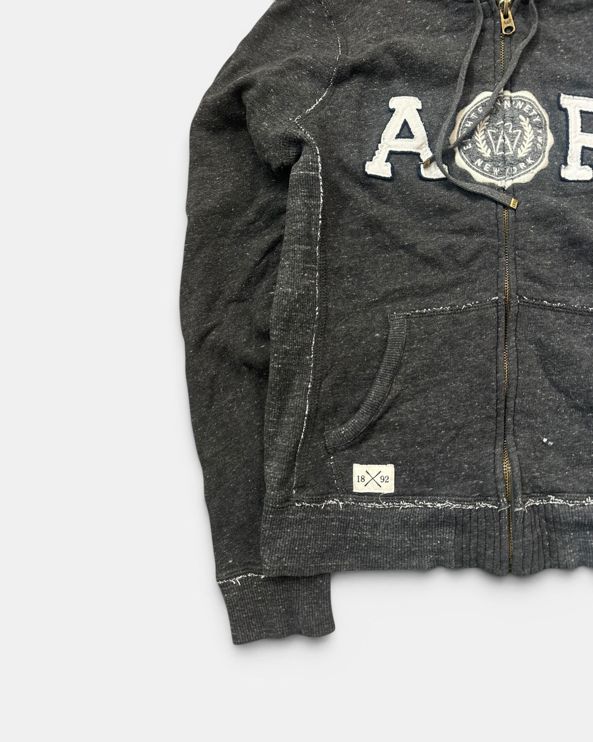 VINTAGE ABERCROMBIE & FITCH STICHED ZIP HOODIE (W)