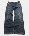 NAVY VINTAGE DIESEL INDUSTRIES RAW STRAIGHT FIT DENIM JEANS