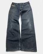 NAVY VINTAGE DIESEL INDUSTRIES RAW STRAIGHT FIT DENIM JEANS