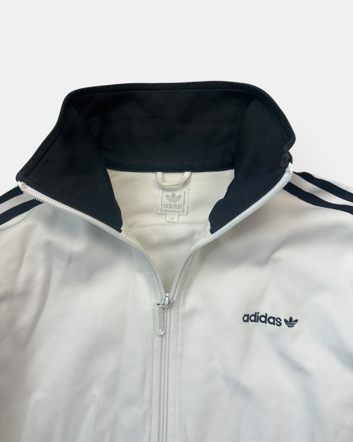 WHITE/BLACK VINTAGE ADIDAS RETRO FIREBIRD BECKENBAUER TRACKJACKET