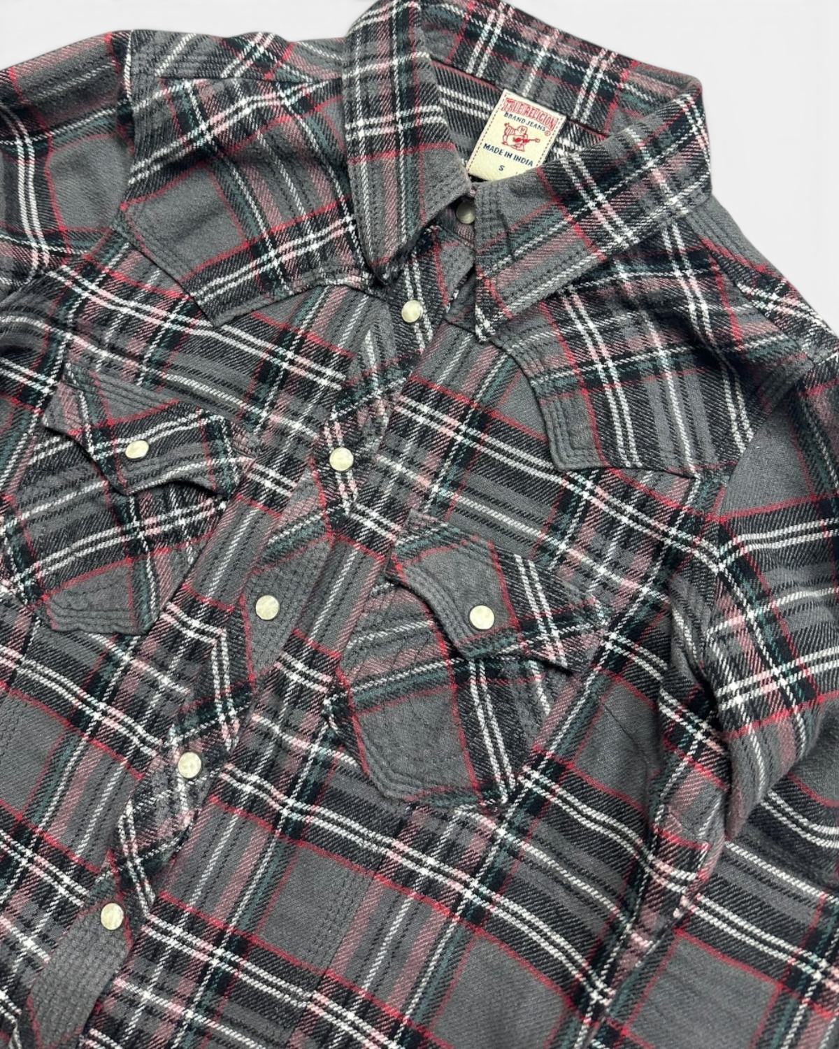 GREY VINTAGE TRUE RELIGION FLANNEL (W)