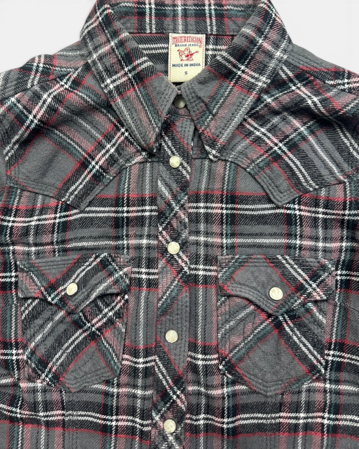 GREY VINTAGE TRUE RELIGION FLANNEL (W)