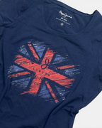 NAVY VINTAGE PEPE JEANS UK RARE TOP (W)